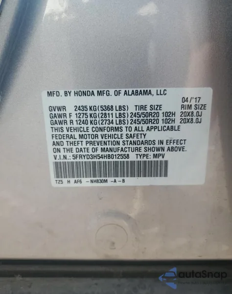 2017 Acura Mdx Technology z USA, uszkodzony, nr VIN 5FRYD3H54HB012558